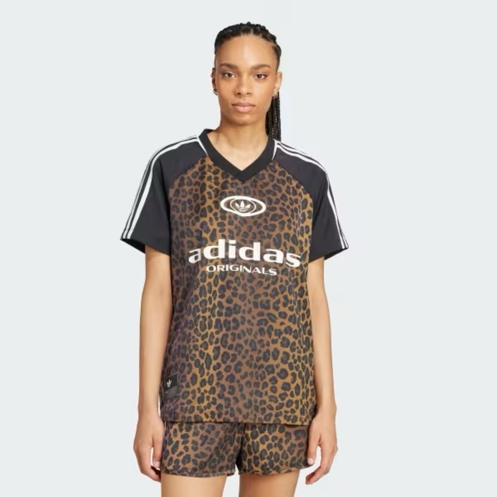 Adidas Originals Black and Brown Leopard Tee